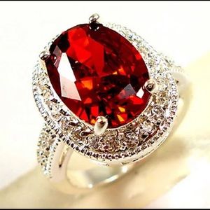 Oval Cut New 925 Silver Ruby Elegant Ring